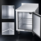 Thumbnail image #4 for Beverage Air WTR27AHC-FIP 27-Inch One-Section Worktop Refrigerator, Solid Door, Stainless Steel Exterior, Rear-Mounted Self-Contained Refrigeration