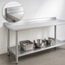 Thumbnail image #4 for Eagle Budget Series 84-Inch x 30-Inch 430 Stainless Steel Work Table with Rear Upturn and Adjustable Undershelf