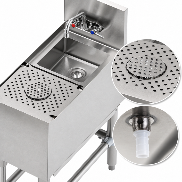 Product image #4 for Eagle Spec-Bar 12-Inch Stainless Steel Dump Sink with Glass Rinser