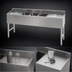 Thumbnail image #4 for Sapphire 3-Compartment Underbar Bar Sink with Dual 13-Inch Drainboards, 60-Inch Wide