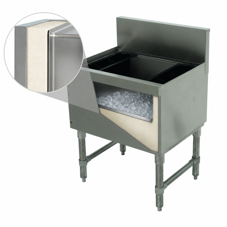 Product image #4 for Advance Tabco Prestige 42-Inch Stainless Steel Bar Ice Chest, Without Cold Plate, 127 lb Capacity