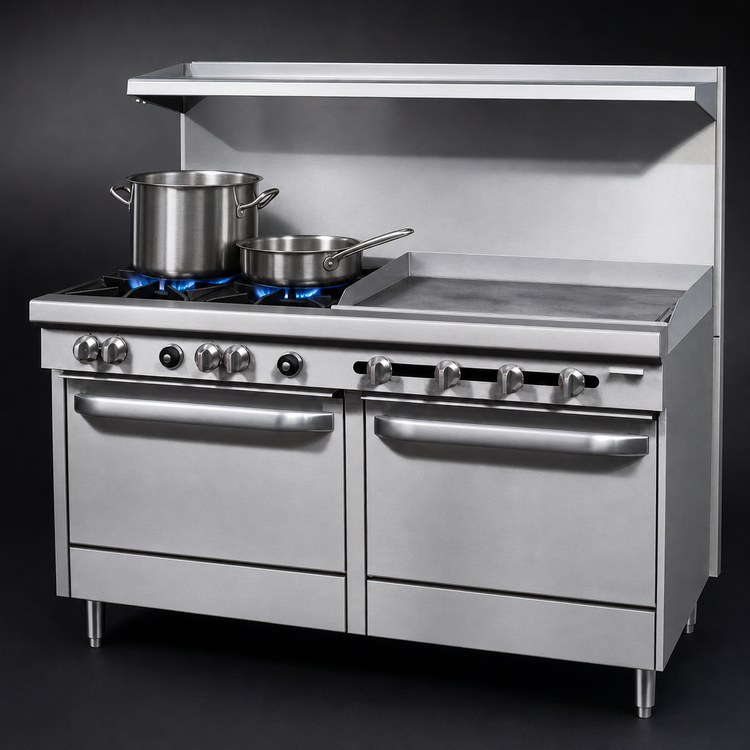 Product image #4 for Southbend S-Series 60-Inch Gas Restaurant Range with 2 Open Burners, 48-Inch Griddle, and 2 Convection Ovens