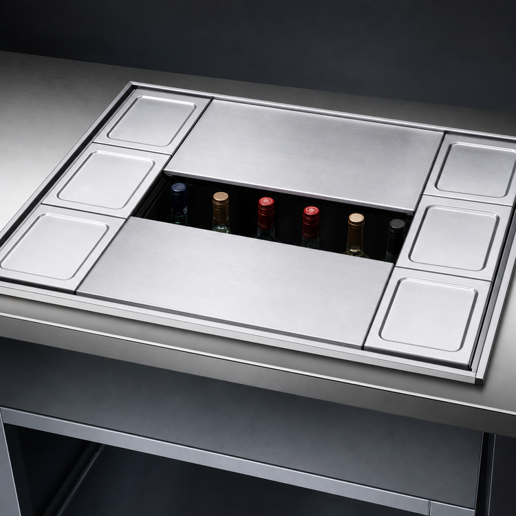 Product image #4 for Top Shelf BW6-30 30-Inch Wide Underbar 6-Bottle Bottle Well with Sliding Cover Assembly
