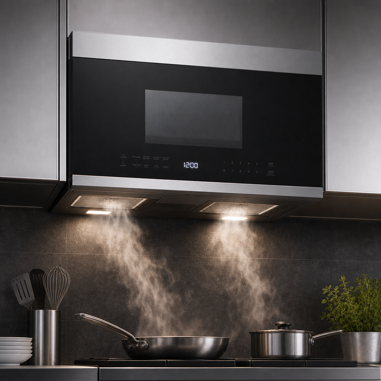 Product image #5 for Summit Commercial 24-Inch Over-the-Range Microwave Oven with Hood Ventilation, 1.34 Cu. Ft., 1000 Watts, Stainless Steel