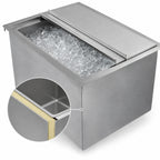 Thumbnail image #4 for Klinger's Trading DIB2418 Drop-In Insulated Stainless Steel Ice Bin with Sliding Cover, Without Cold Plate, 24 x 18 In., 80 lb.