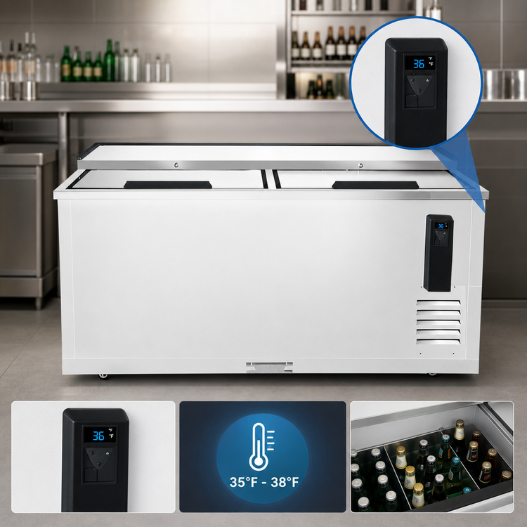 Product image #5 for Atosa 64-3/4-Inch Horizontal Bottle Cooler, 16.4 Cu. Ft., Self-Contained Side-Mount Refrigeration
