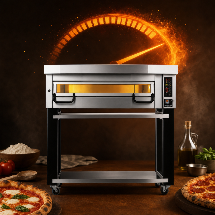 Product image #4 for PizzaMaster PM 911ED Single-Deck Electric Stone Hearth Pizza Oven with Stand, 26.4 x 36.2 in. Baking Surface, 932°F Max