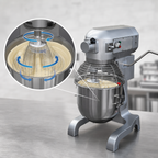 Thumbnail image #4 for Uniworld Foodservice Equipment UPM-20HLET 20 Qt Floor Model 3-Speed Gear-Driven Planetary Mixer with Manual Bowl Lift