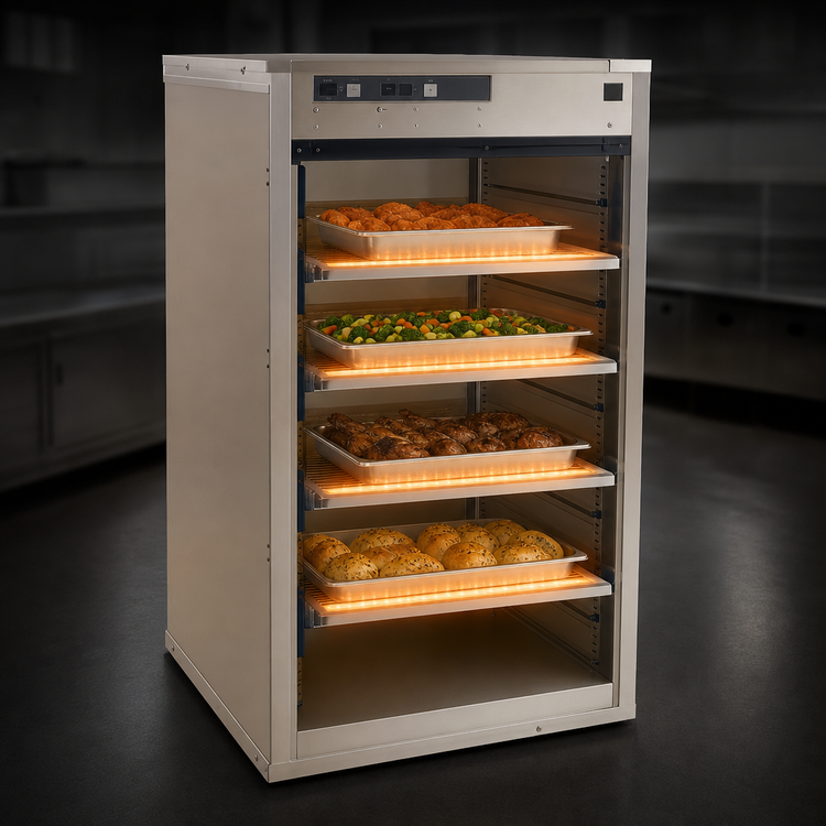 Product image #4 for Carter-Hoffmann DF1220-4 End-Loaded Doorless Pass-Through Heated Holding Cabinet, 1/2 Size, 4 Heated Shelves