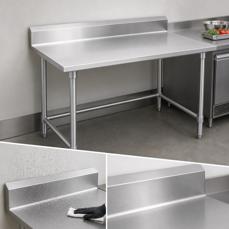 Product image #4 for John Boos Stallion 84-Inch x 24-Inch Stainless Steel Work Table with 5-Inch Backsplash