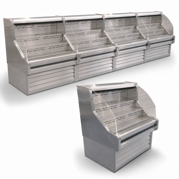 Product image #4 for Howard-McCray 35E Series Curved Low-Profile Self-Contained Refrigerated Open Merchandiser, 39-Inch, Stainless Steel, LED Top