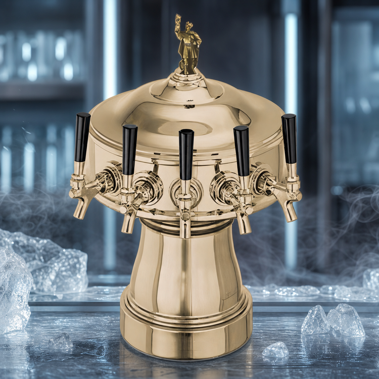 Product image #4 for Perlick Gambrinus 3-Faucet Countertop Glycol-Cooled Draft Beer Tower, Polished Chrome
