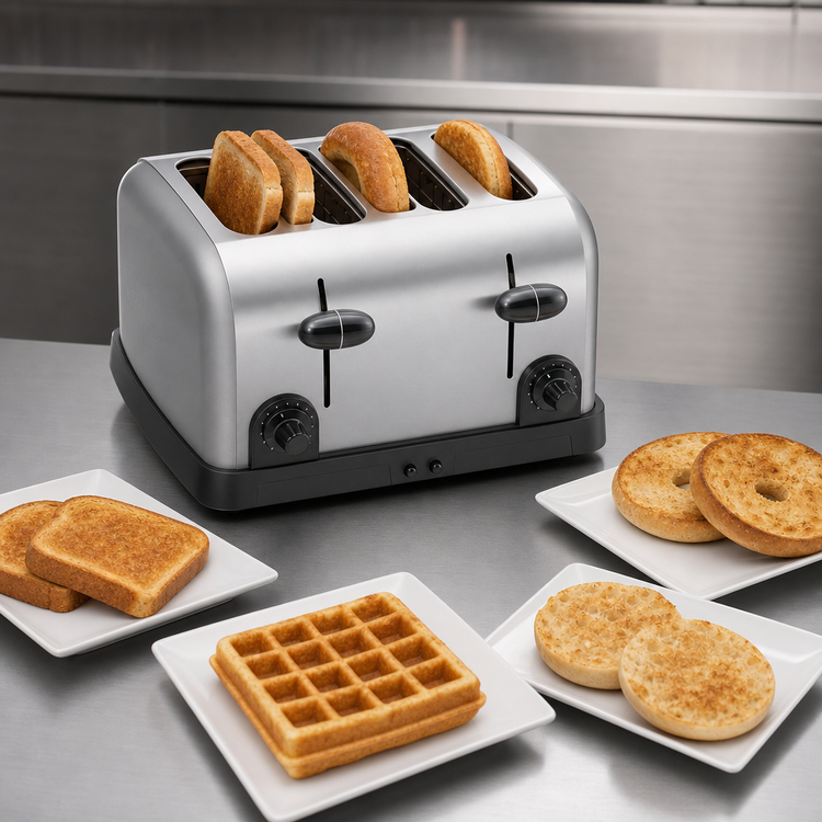 Product image #4 for Hatco 4-Slot Pop-Up Toaster for Bread and Bagels, 208V, Stainless Steel