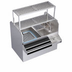 Thumbnail image #5 for Krowne Royal Series KRPT-54BLP-10 54-Inch Pass-Thru Underbar Ice Bin/Cocktail Station with 10-Circuit Cold Plate and Dual Dump Sinks