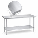 Thumbnail image #4 for Duke Manufacturing 314S-36108 Stainless Steel Cocktail Station Work Table, 108 x 36 x 36 Inches, 14-Gauge 300-Series Top, Undershelf, No Backsplash