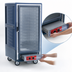 Thumbnail image #4 for Metro C5 3 Series Mobile 3/4 Height Heated Holding Cabinet with Blue Insulation Armour, Clear Polycarbonate Door, Fixed Wire Slides