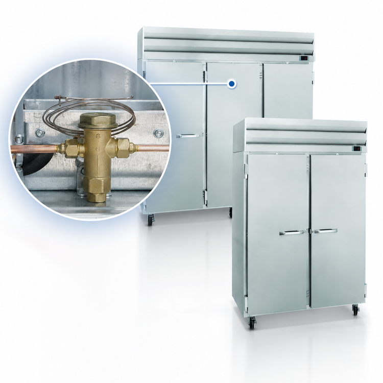 Product image #5 for Howard-McCray SR Series Two-Section Remote Reach-In Refrigerator, 48 Cu. Ft., Solid Full Doors