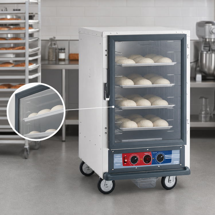 Product image #4 for Metro C5 1 Series Half-Height Mobile Non-Insulated Proofing Cabinet with Clear Polycarbonate Door and Lip Load Slides