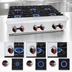 Thumbnail image #4 for BakeMax BAFA6M-36 36-Inch Countertop Natural Gas Hot Plate with 6 Double Cast Iron Burners
