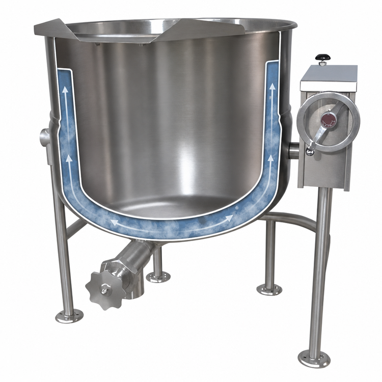 Product image #4 for Crown DLT-30 30 Gallon Direct Steam Tilting Kettle