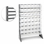 Thumbnail image #4 for Quantum QRU-16S-230-48CL Single-Sided Rail Rack Storage System with 16 Rails, 48 Clear Bins, 600 lb Capacity, 36W x 15D x 53H