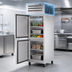 Thumbnail image #4 for Pass-Thru One-Section Reach-In Refrigerator with Half Front and Rear Swing Doors, Stainless Steel, Self-Contained Top Mount