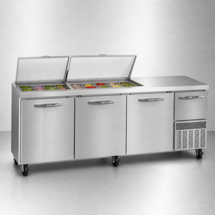 Product image #4 for Continental Refrigerator RA93N27M 93-Inch 3-Door Refrigerated Sandwich Prep Table with 27-Pan Top