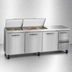 Thumbnail image #4 for Continental Refrigerator RA93N27M 93-Inch 3-Door Refrigerated Sandwich Prep Table with 27-Pan Top
