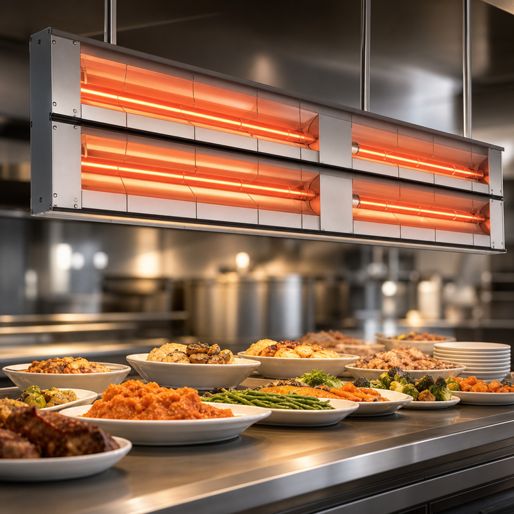 Product image #4 for Hatco Glo-Ray Lighted Dual Infrared Strip Heater, 96-Inch, 5,830 Watts, 3-Inch Spacer