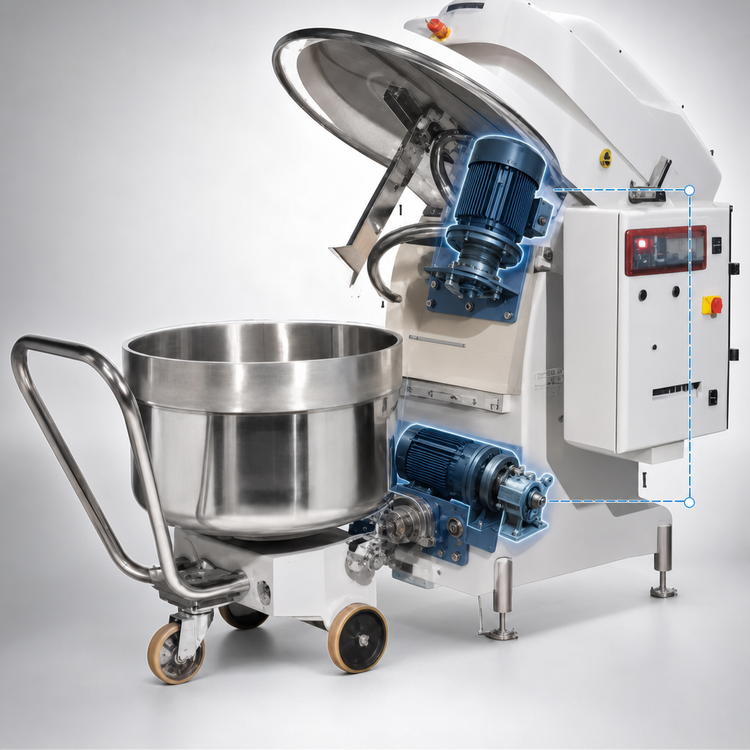 Product image #4 for Univex Silverline SL250RB Removable-Bowl Spiral Dough Mixer, 550 lb Capacity, 3-Phase