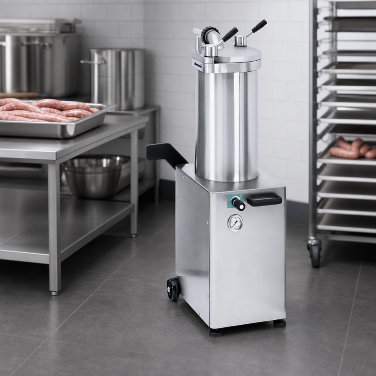 Product image #4 for Trento Automatic Vertical Hydraulic Piston Sausage Stuffer, 48 lb Capacity, Stainless Steel