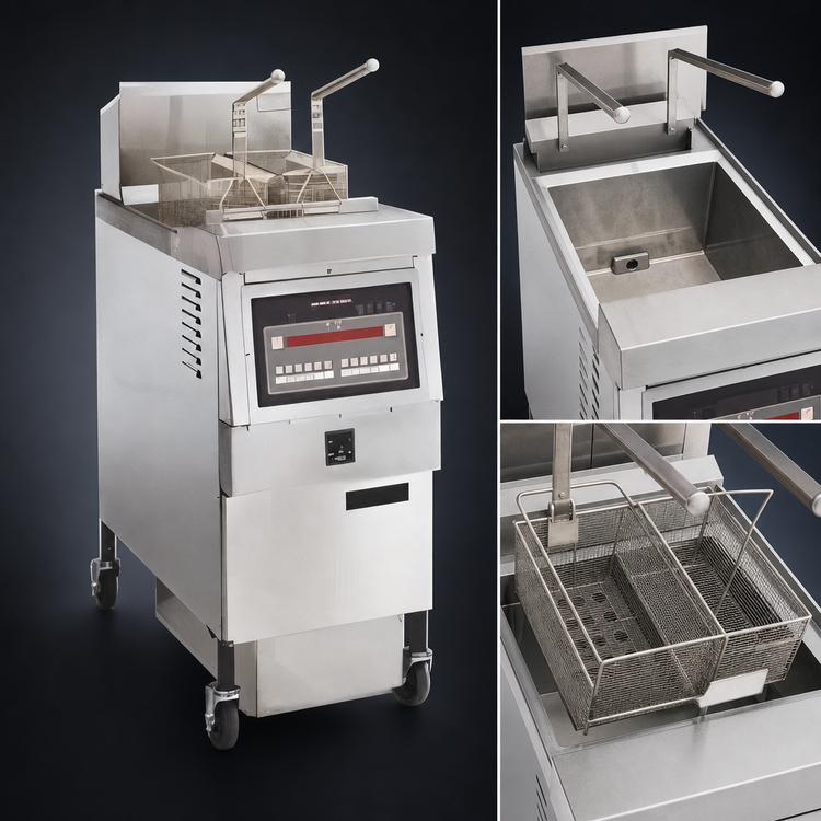 Product image #4 for Henny Penny 1-Well Floor Model Gas Open Fryer with Built-In Oil Filtration