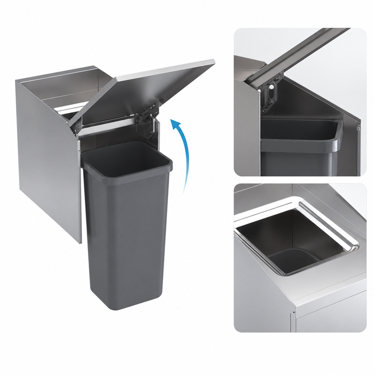 Product image #4 for Krowne Royal Series 14-Inch x 24-Inch Underbar Trash Station, No Legs, Slim Jim Compatible