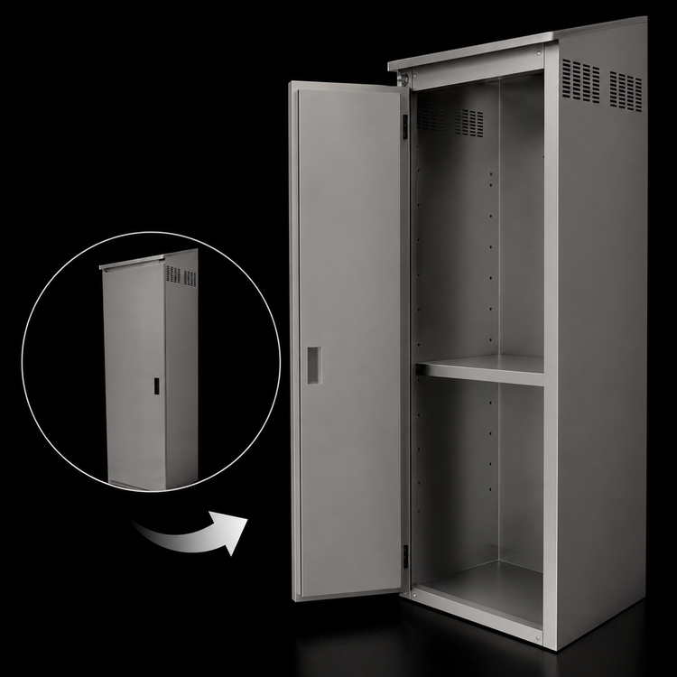 Product image #4 for Advance Tabco Freestanding Stainless Steel Underbar Storage Cabinet with Left-Hinged Door and Fixed Shelf