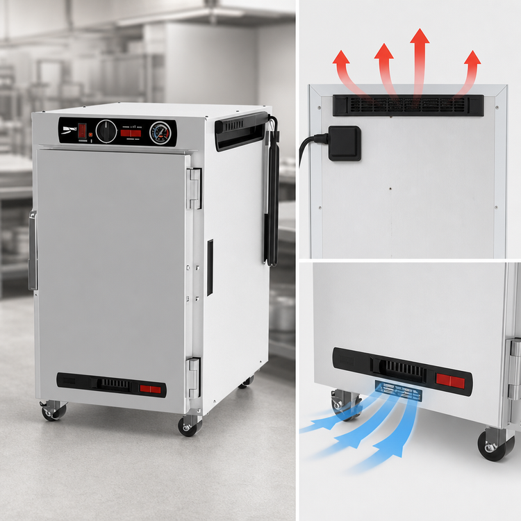 Product image #5 for Metro HotBlox™ Narrow 8-Pan Pass-Thru Undercounter Heated Holding Cabinet with Solid Front & Rear Doors