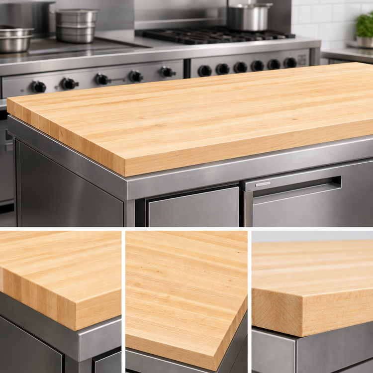 Product image #4 for Boos Block 144-Inch x 38-Inch Edge-Grain Maple Kitchen Countertop, Penetrating Oil Finish