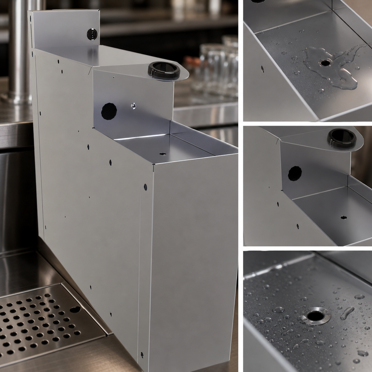 Product image #4 for Glastender 6-Inch Underbar Stainless Steel Soda Gun Holder with Integral Drip Pan