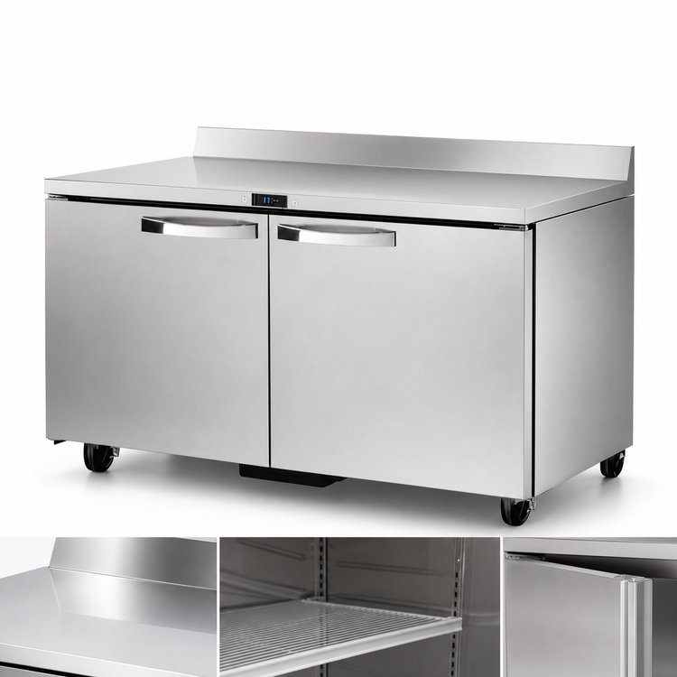 Product image #4 for True SPEC Series 60-Inch Two-Section Worktop Refrigerator, Solid Doors, Rear-Mounted Self-Contained Refrigeration