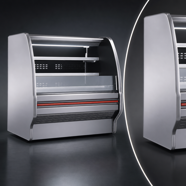 Product image #4 for Howard-McCray 40E Series 39-Inch Curved End Dairy Open Merchandiser, Stainless Steel, Remote-Refrigeration Ready, LED Lighting