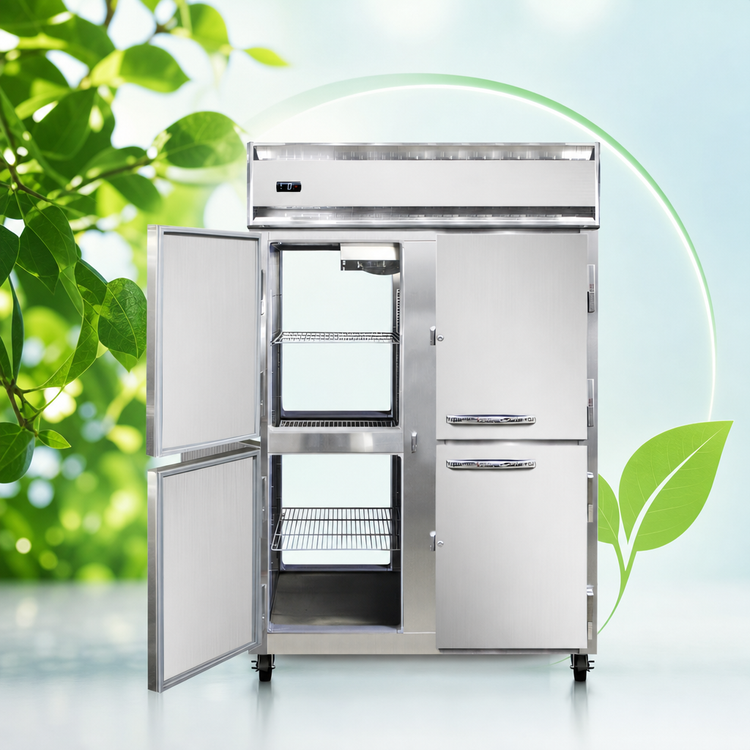 Product image #4 for Continental Refrigerator 2FNSSPTHD Two-Section Pass-Thru Freezer with Half-Height Solid Doors