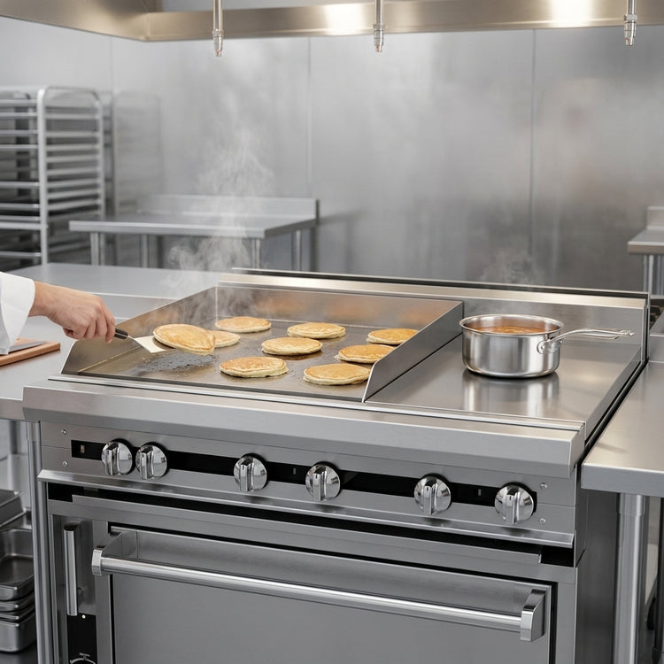 Product image #3 for Titan JTRH-24G-1HT-36 Heavy Duty 36" Gas Range with 24" Griddle and 12" Hot Top