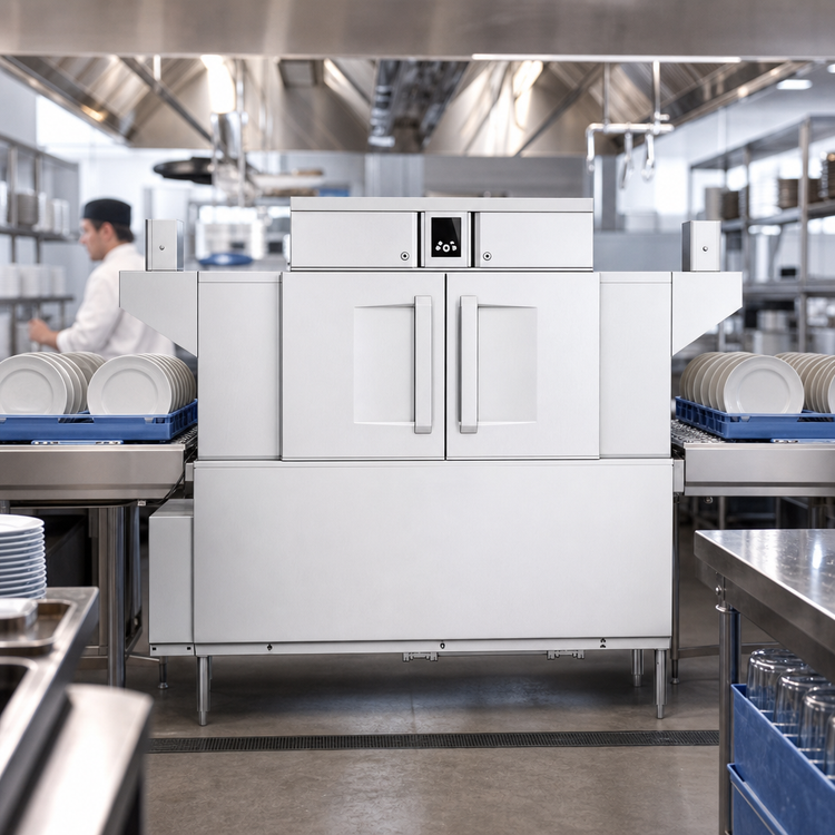 Product image #4 for Hobart CL64-DWR Steam High Temperature Rack Conveyor Dishwasher with Drain Water Energy Recovery and 24 kW Booster Heater