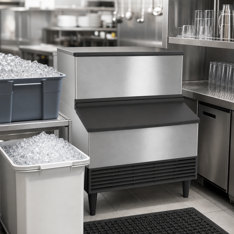 Product image #4 for Hoshizaki KM-301BAJ Air-Cooled Self-Contained Crescent Cube Ice Maker With Built-In 100 lb Bin