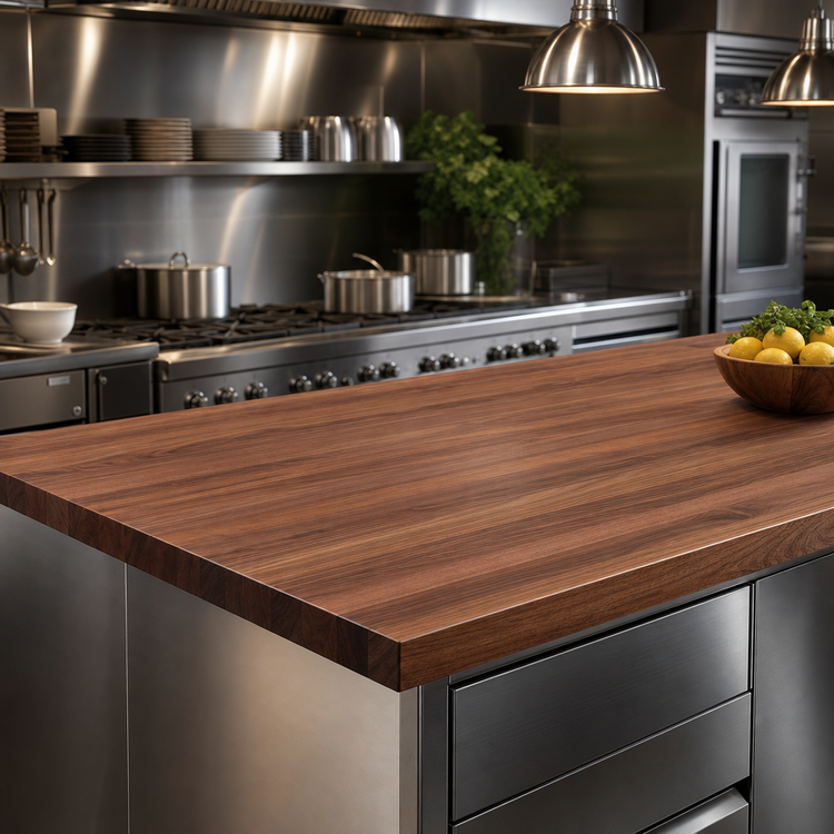 Product image #4 for Boos Block 72 Inch x 30 Inch x 3 Inch American Black Walnut Edge Grain Kitchen Countertop with Varnique Finish