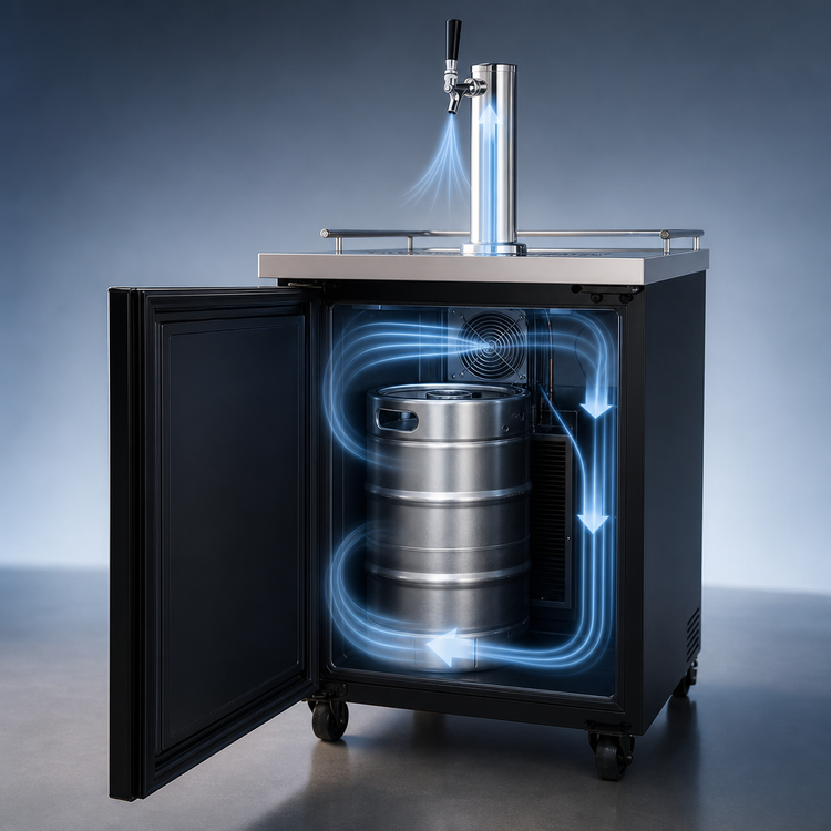 Product image #5 for Migali Competitor Series® 23.5-Inch Wide Single-Section Direct Draw Beer Cooler with Single Faucet Tower, 1/2-Keg Capacity