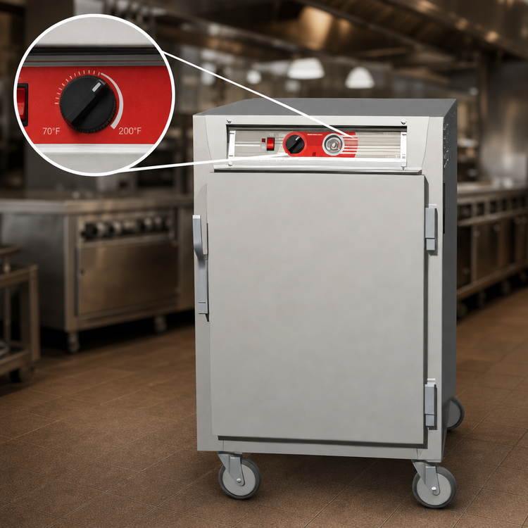 Product image #4 for Metro C5 6 Series Mobile Half-Height Heated Holding Cabinet with Solid Doors and Universal Wire Slides