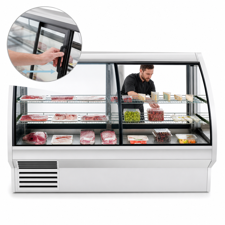 Product image #5 for Migali Competitor Series® Full-Service Refrigerated Curved Glass Deli Display Case, 83.6-Inch, 40.5 Cu. Ft.