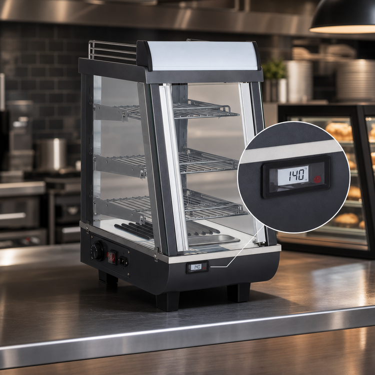 Product image #4 for BakeMax Titan Series 14-Inch Countertop Heated Food Display Case, Full/Self-Service