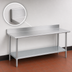 Thumbnail image #4 for Duke 84-Inch Wide x 30-Inch Deep Stainless Steel Work Table with 5-Inch Rear Riser and Galvanized Undershelf