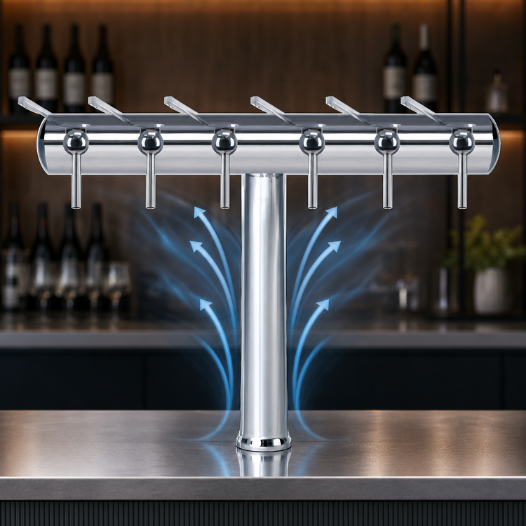 Product image #4 for Havana 6-Faucet Countertop Air-Cooled Wine Font with Chrome Finish